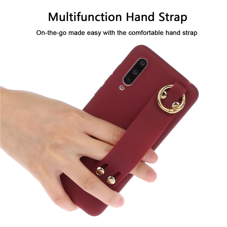 Frosted Hand Strap TPU Shell for Xiaomi Mi CC9/Mi CC9 Meitu Edition/Mi 9 Lite - Wine Red-3