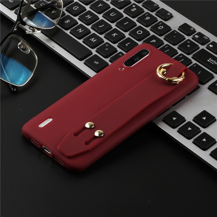 Frosted Hand Strap TPU Shell for Xiaomi Mi CC9/Mi CC9 Meitu Edition/Mi 9 Lite - Wine Red-4