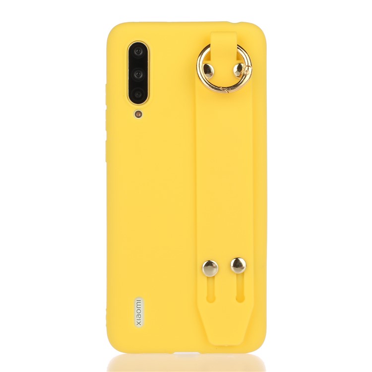Frosted Hand Strap TPU Shell for Xiaomi Mi CC9/Mi CC9 Meitu Edition/Mi 9 Lite - Yellow-1