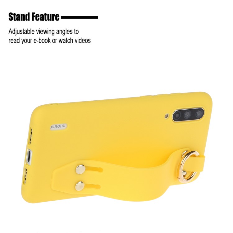 Frosted Hand Strap TPU Shell for Xiaomi Mi CC9/Mi CC9 Meitu Edition/Mi 9 Lite - Yellow-2