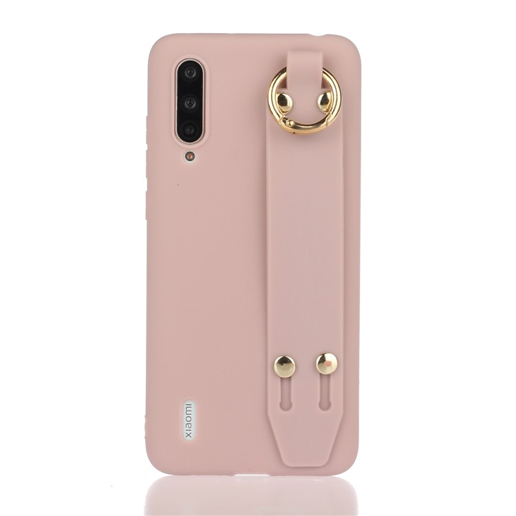 Frosted Hand Strap TPU Shell for Xiaomi Mi CC9/Mi CC9 Meitu Edition/Mi 9 Lite - Deep Pink-1