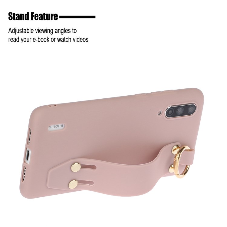Frosted Hand Strap TPU Shell for Xiaomi Mi CC9/Mi CC9 Meitu Edition/Mi 9 Lite - Deep Pink-2