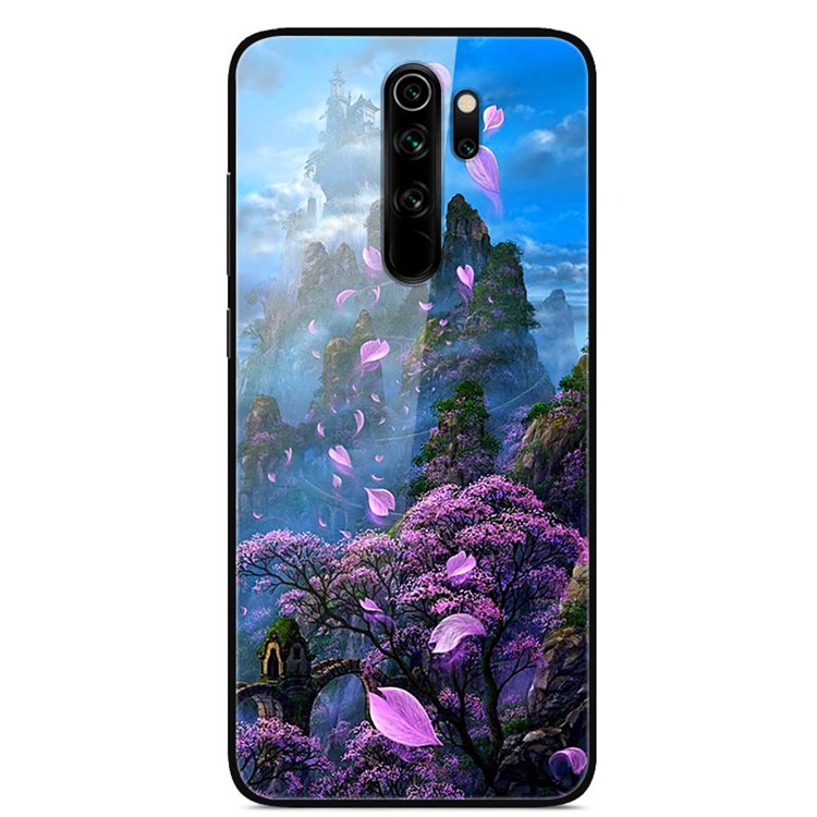 Printing Glass+TPU+PC Mobile Shell for Xiaomi Redmi Note 8 Pro - Purple Tree-1
