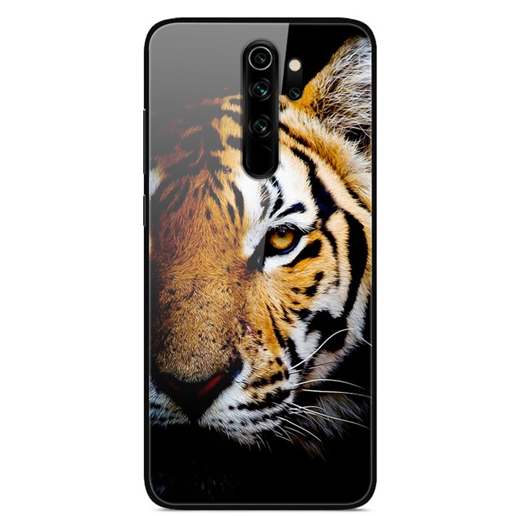Printing Glass+TPU+PC Mobile Shell for Xiaomi Redmi Note 8 Pro - Tiger-1