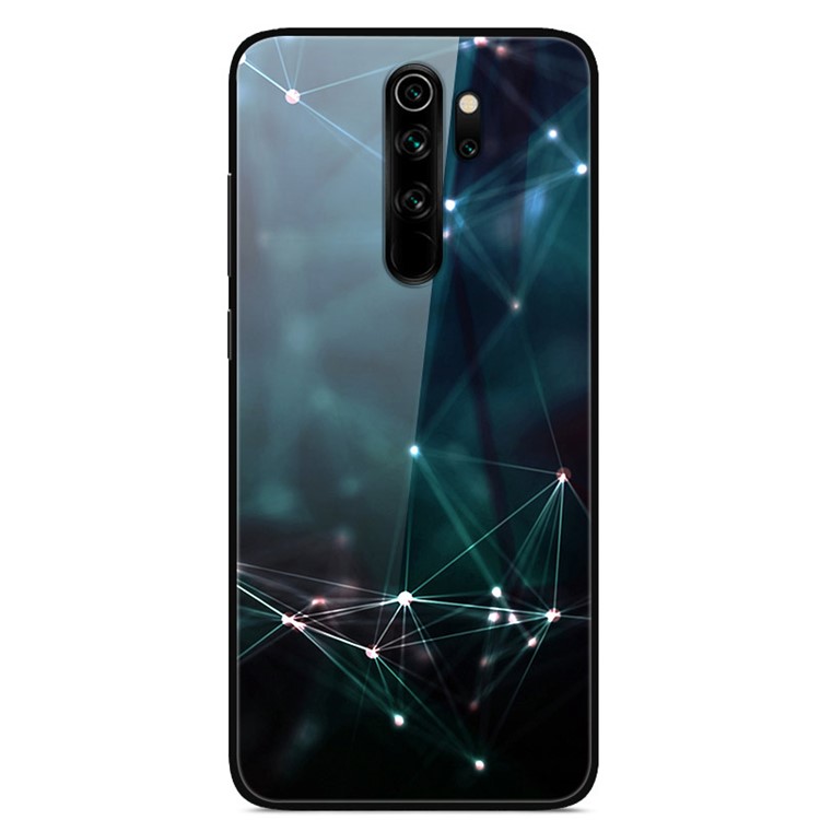 Printing Glass+TPU+PC Mobile Shell for Xiaomi Redmi Note 8 Pro - Line Shiny Spots-1