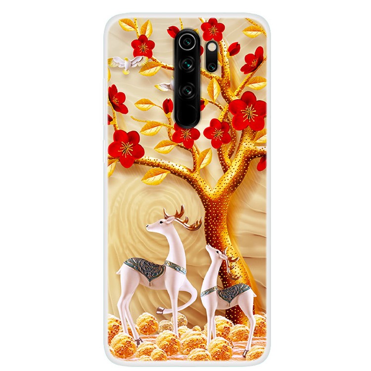 Pattern Printing TPU Case for Xiaomi Redmi Note 8 Pro - Reindeer and Tree-1