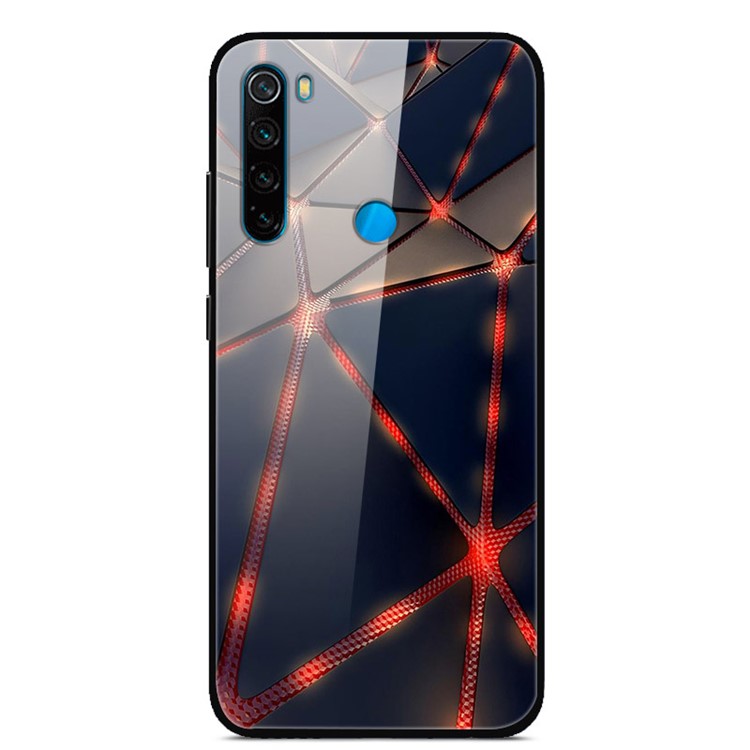 Deslumbrar Vidro Estilo De Impressão + Tampa Do Telefone Pc TPU + Escudo Protetor Para Xiaomi Redmi Nota 8 - Cabo De Aço-1