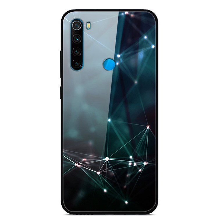 Dazzle Printing Style Glass+TPU+PC Phone Cover Protective Shell for Xiaomi Redmi Note 8 - Evolution-1