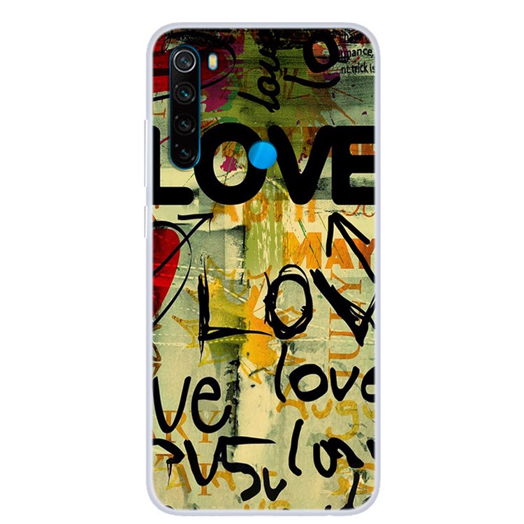 Pattern Printing TPU Case for Xiaomi Redmi Note 8 - LOVE Pattern-1