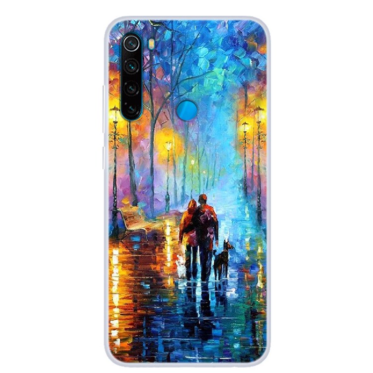 Pattern Printing TPU Case for Xiaomi Redmi Note 8 - Lovers and Dog-1