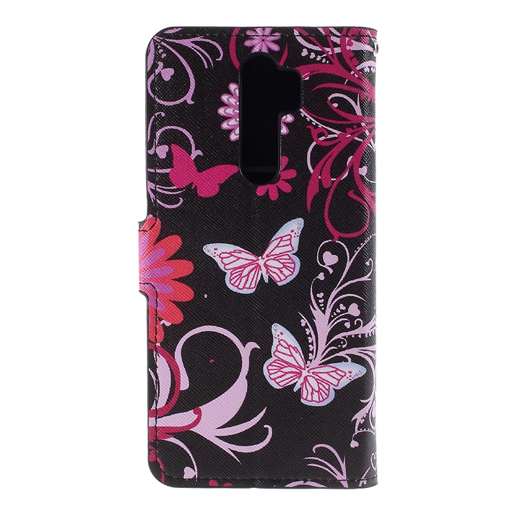Cruz Padrão De Textura Impressão Aleta Capa Protetora De Couro Carteira Para Xiaomi Nota Redmi 8 Pro - Borboleta Rosa-3