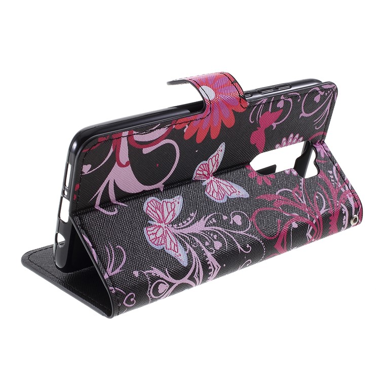 Cruz Padrão De Textura Impressão Aleta Capa Protetora De Couro Carteira Para Xiaomi Nota Redmi 8 Pro - Borboleta Rosa-5