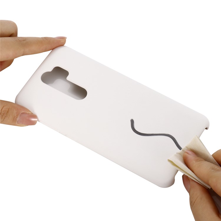Liquid Silicone Stylish Casing for Xiaomi Redmi Note 8 Pro - White-4