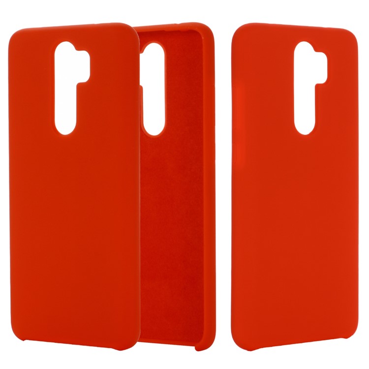 Liquid Silicone Stylish Casing for Xiaomi Redmi Note 8 Pro - Red-1