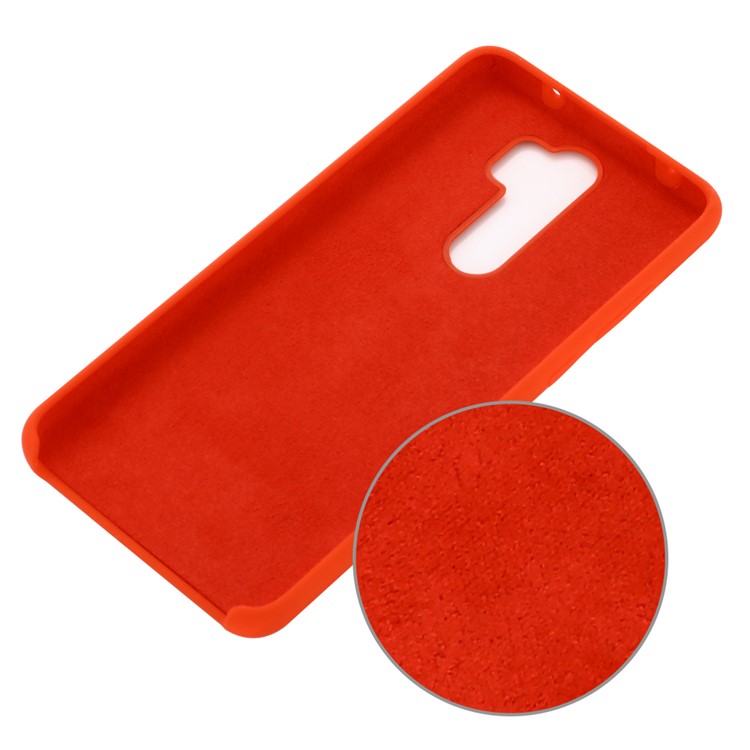 Liquid Silicone Stylish Casing for Xiaomi Redmi Note 8 Pro - Red-2