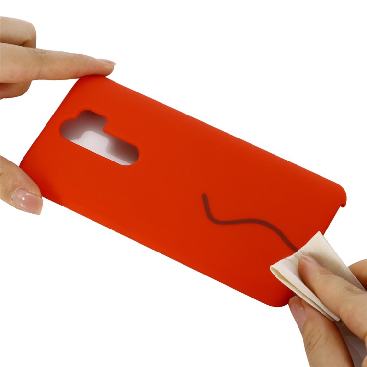 Liquid Silicone Stylish Casing for Xiaomi Redmi Note 8 Pro - Red-4