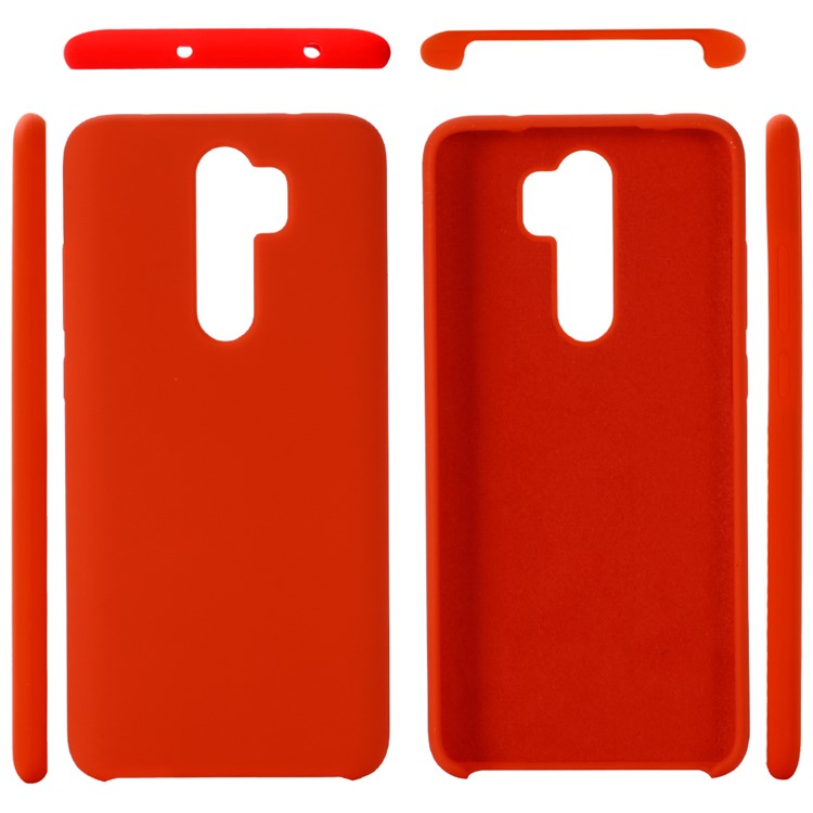 Liquid Silicone Stylish Casing for Xiaomi Redmi Note 8 Pro - Red-5