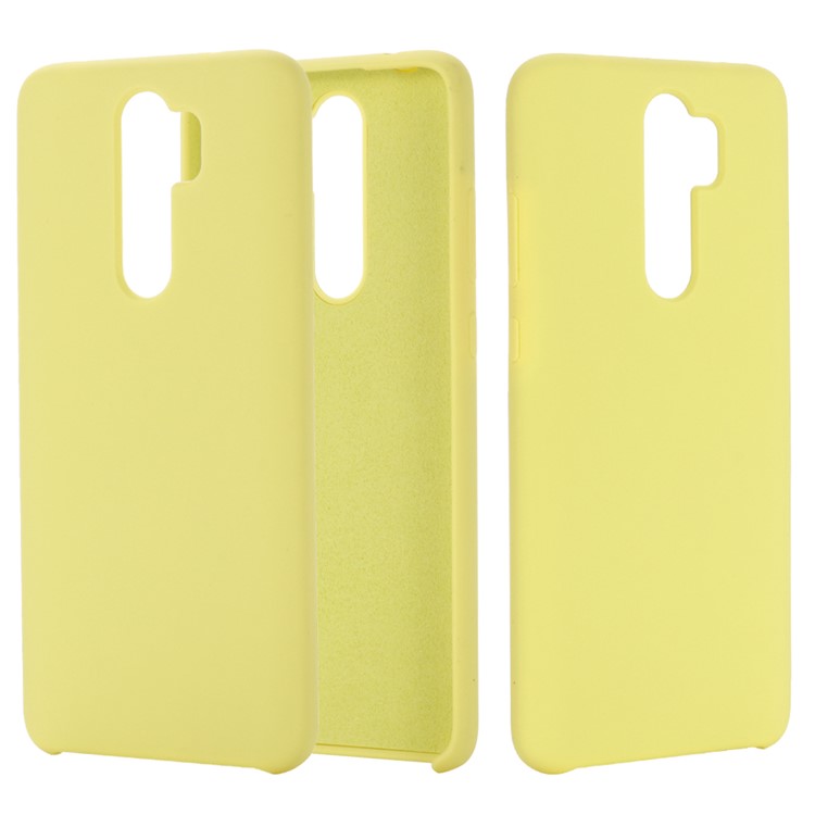 Liquid Silicone Stylish Casing for Xiaomi Redmi Note 8 Pro - Yellow-1