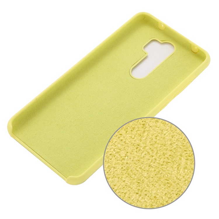 Liquid Silicone Stylish Casing for Xiaomi Redmi Note 8 Pro - Yellow-2