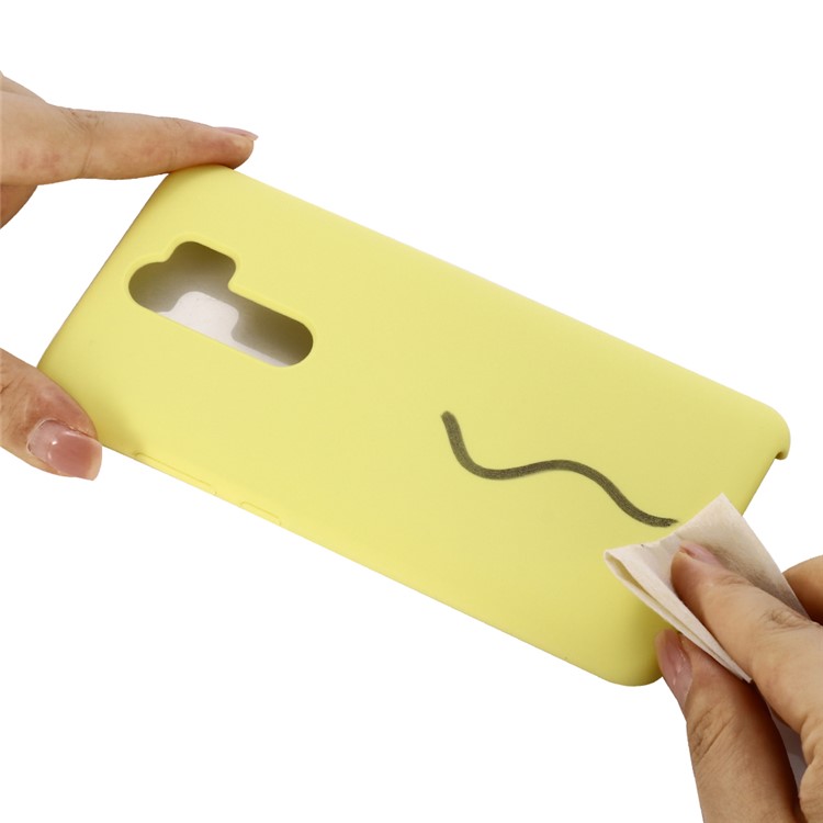 Liquid Silicone Stylish Casing for Xiaomi Redmi Note 8 Pro - Yellow-4