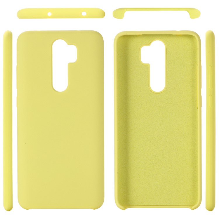 Liquid Silicone Stylish Casing for Xiaomi Redmi Note 8 Pro - Yellow-5