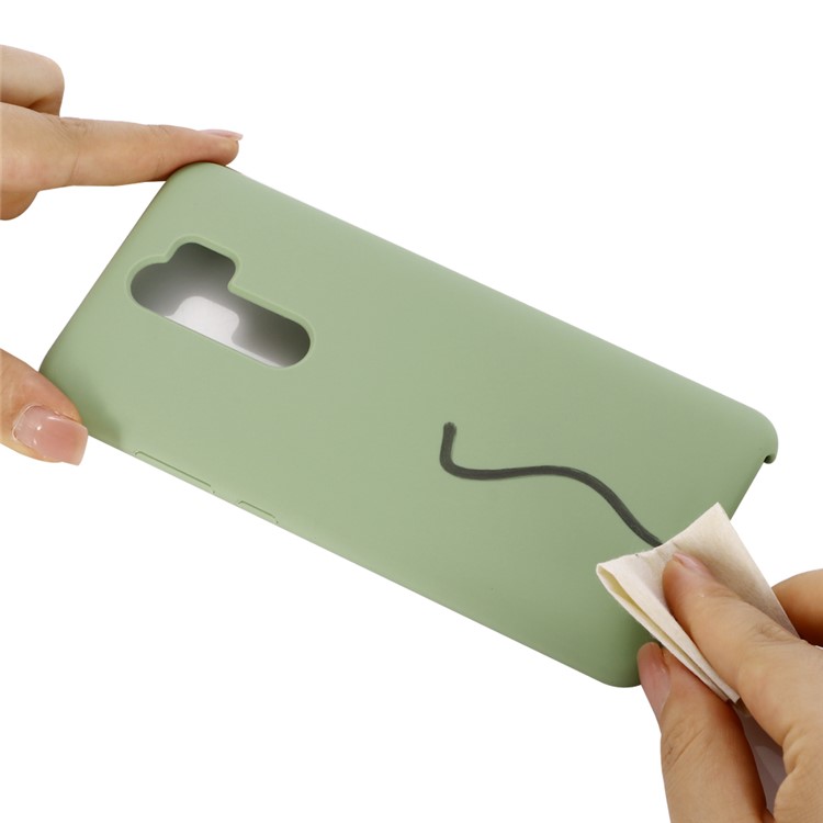 Liquid Silicone Stylish Casing for Xiaomi Redmi Note 8 Pro - Green-4