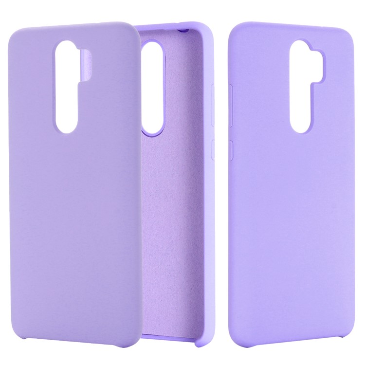 Liquid Silicone Stylish Casing for Xiaomi Redmi Note 8 Pro - Purple-1