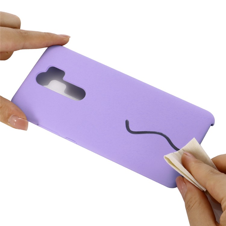 Liquid Silicone Stylish Casing for Xiaomi Redmi Note 8 Pro - Purple-4