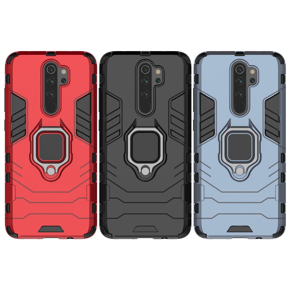 Пластик + TPU Гибридного Корпус С Подставкой Для Xiaomi Реого Примечания 8 Про - Черный-10