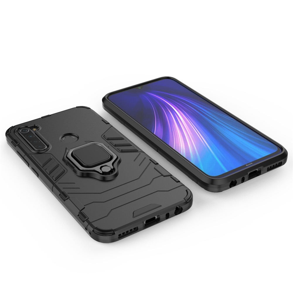 Plastic + TPU Hybrid Case with Kickstand for Xiaomi Redmi Note 8 - Black-3