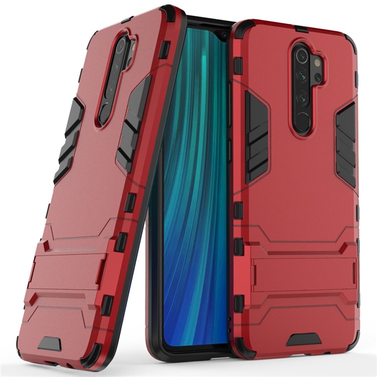 Plastic + TPU Combo Case with Kickstand for Xiaomi Redmi Note 8 Pro - Red-1