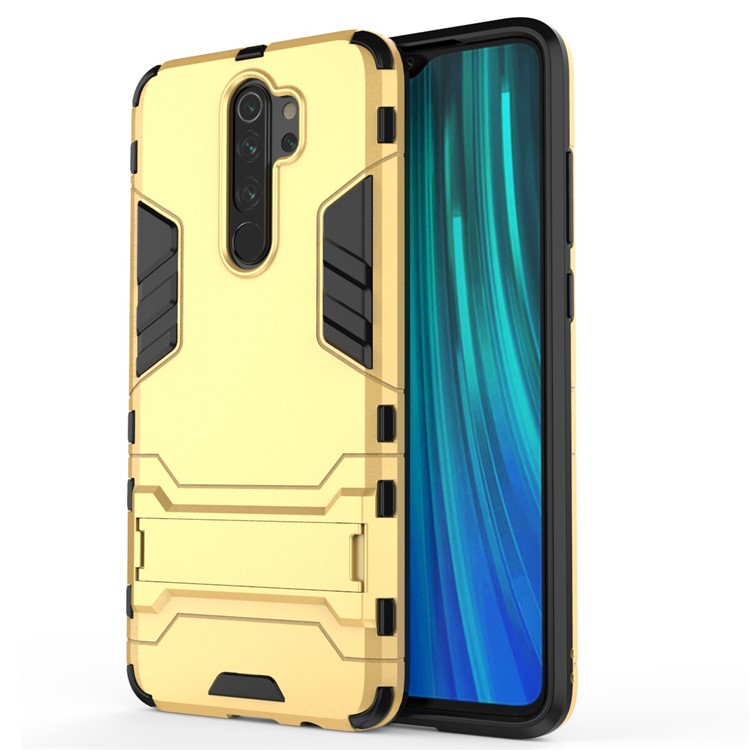 Plastic + TPU Combo Case with Kickstand for Xiaomi Redmi Note 8 Pro - Gold-2