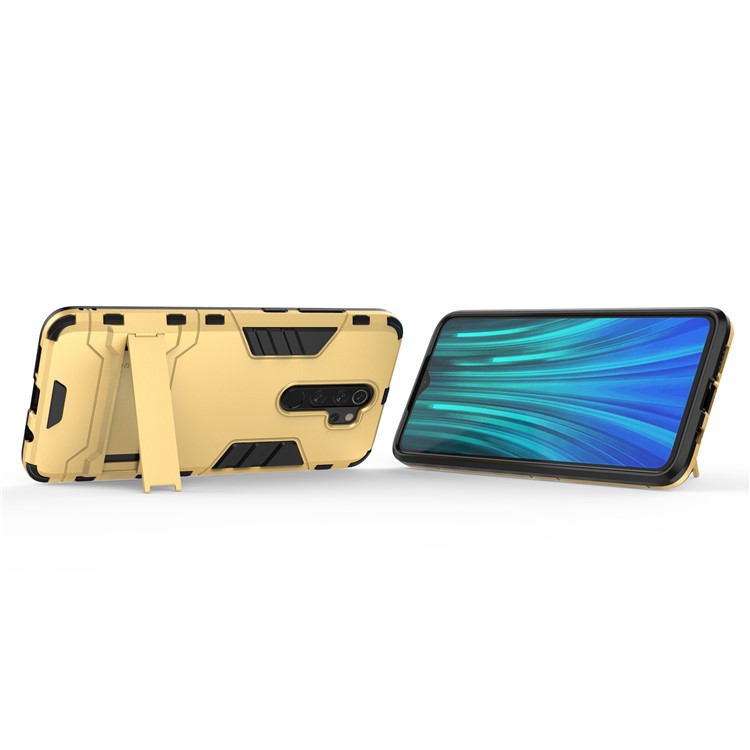 Plastic + TPU Combo Case with Kickstand for Xiaomi Redmi Note 8 Pro - Gold-4