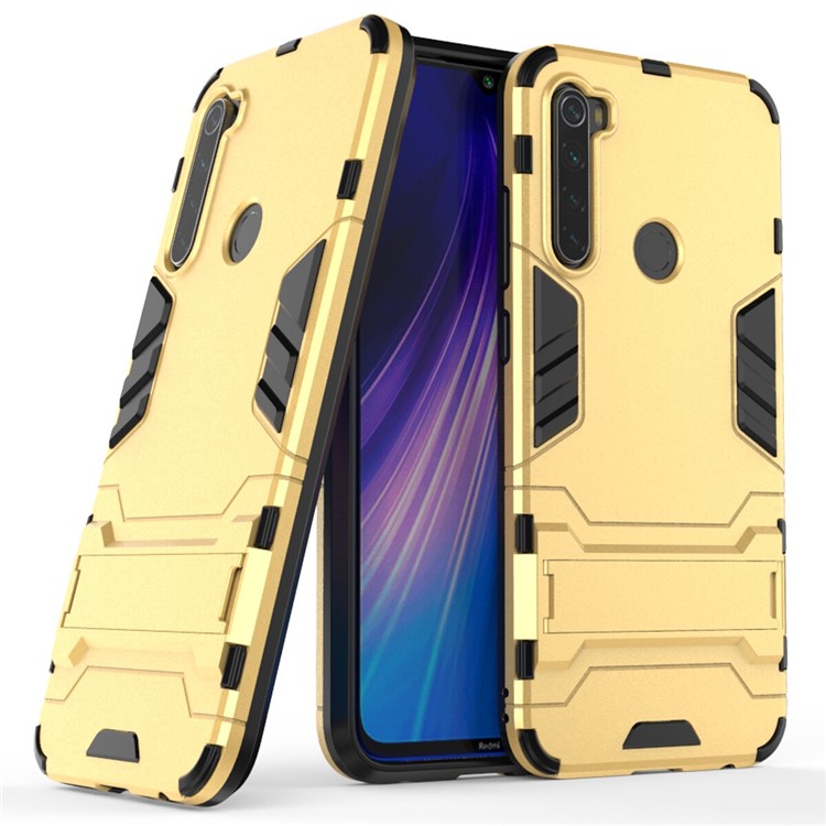 TPU Ibrido Plastica + Con Cavalletto Per Xiaomi Redmi Nota 8 - Oro-1