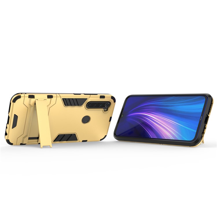 TPU Ibrido Plastica + Con Cavalletto Per Xiaomi Redmi Nota 8 - Oro-4