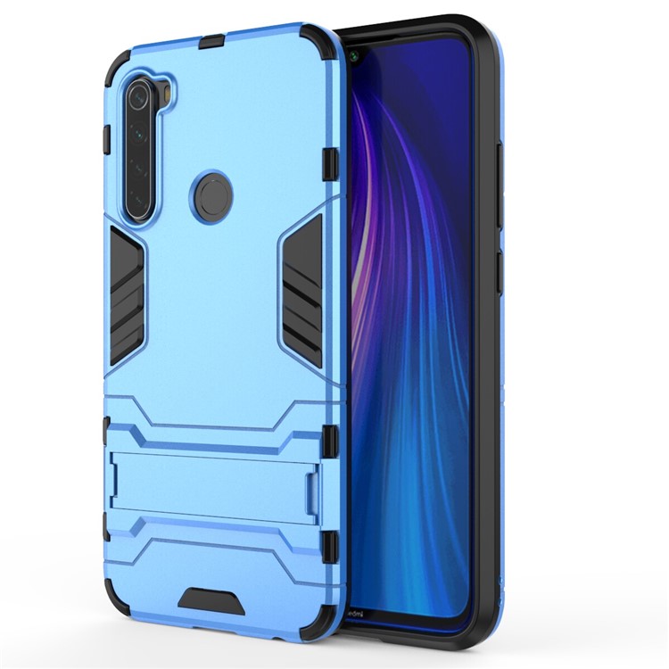 Plastic + TPU Hybrid Case with Kickstand for Xiaomi Redmi Note 8 - Baby Blue-2