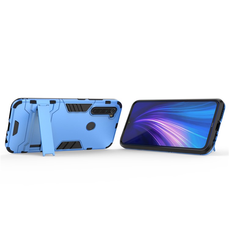 Plastic + TPU Hybrid Case with Kickstand for Xiaomi Redmi Note 8 - Baby Blue-4