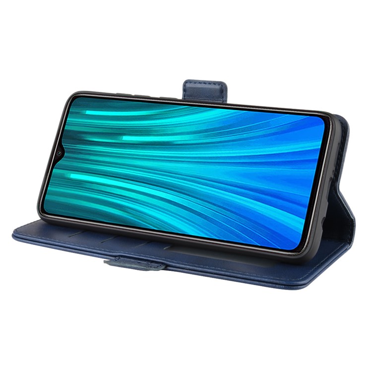 Magnet Adsorption Leather Wallet Stand Phone Casing for Xiaomi Redmi Note 8 Pro - Blue-3