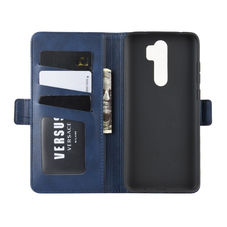 Magnet Adsorption Leather Wallet Stand Phone Casing for Xiaomi Redmi Note 8 Pro - Blue-5