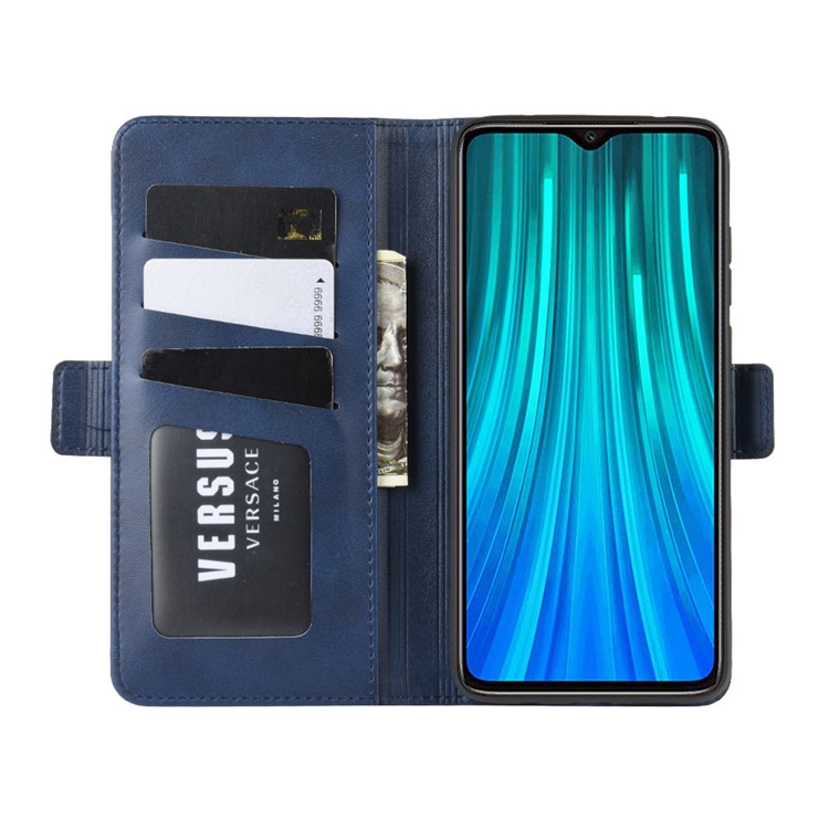 Magnet Adsorption Leather Wallet Stand Phone Casing for Xiaomi Redmi Note 8 Pro - Blue-6