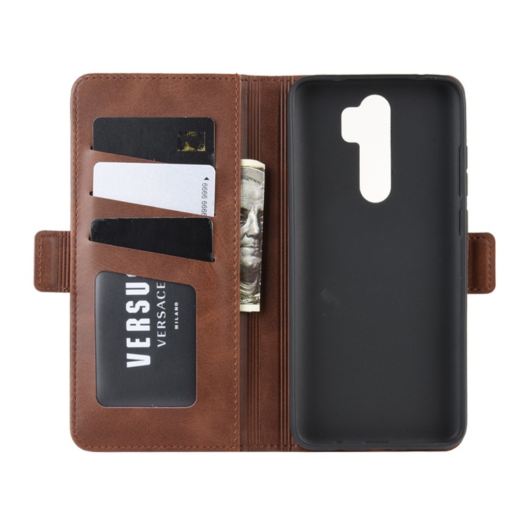 Magnet Adsorption Leather Wallet Stand Phone Casing for Xiaomi Redmi Note 8 Pro - Coffee-7