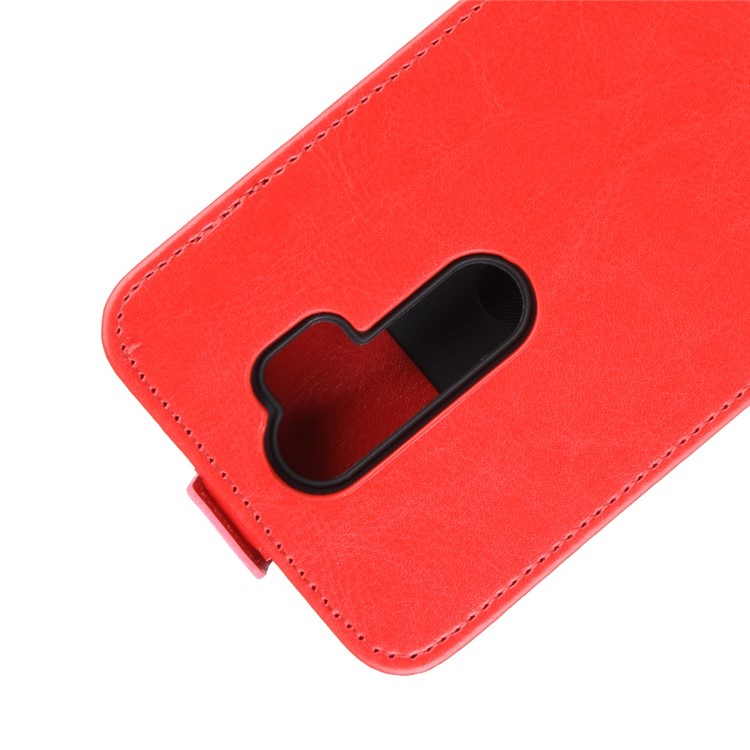 Crazy Horse Vertical Flip Leather Phone Shell Avec Support de Carte Pour Xiaomi Redmi Note 8 Pro - Rouge