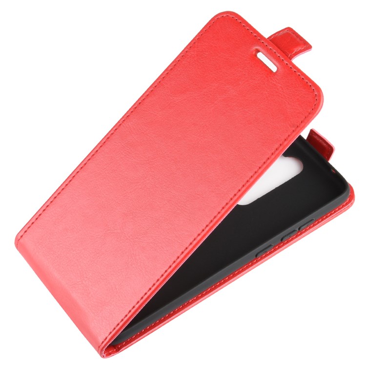 Crazy Horse Vertical Flip Leather Shell Con Supporto Per Carta Per Xiaomi Redmi Note 8 Pro - Rosso