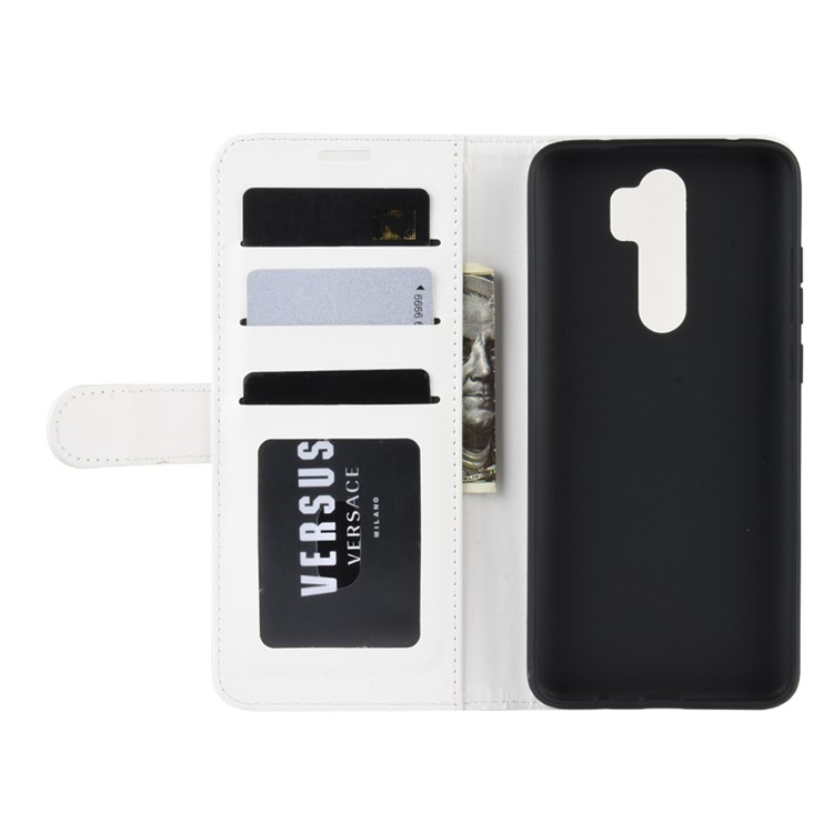 Crazy Horse Texture Leather Stand Wallet Phone Cover for Xiaomi Redmi Note 8 Pro - White-4