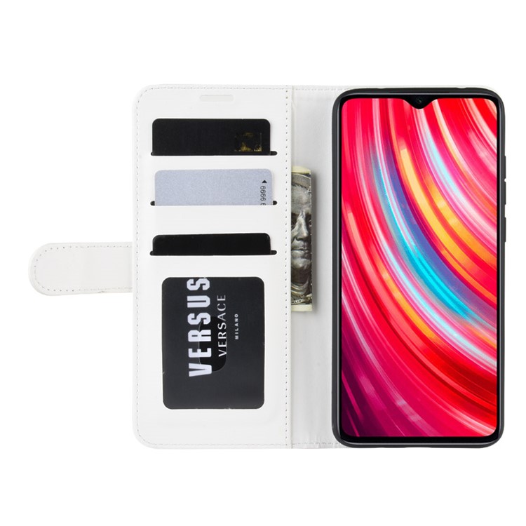 Crazy Horse Texture Leather Stand Wallet Phone Cover for Xiaomi Redmi Note 8 Pro - White-5