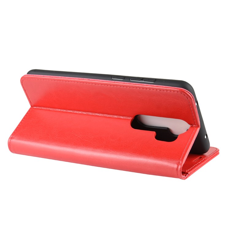 Crazy Horse Texture Leather Stand Wallet Phone Cover for Xiaomi Redmi Note 8 Pro - Red-6