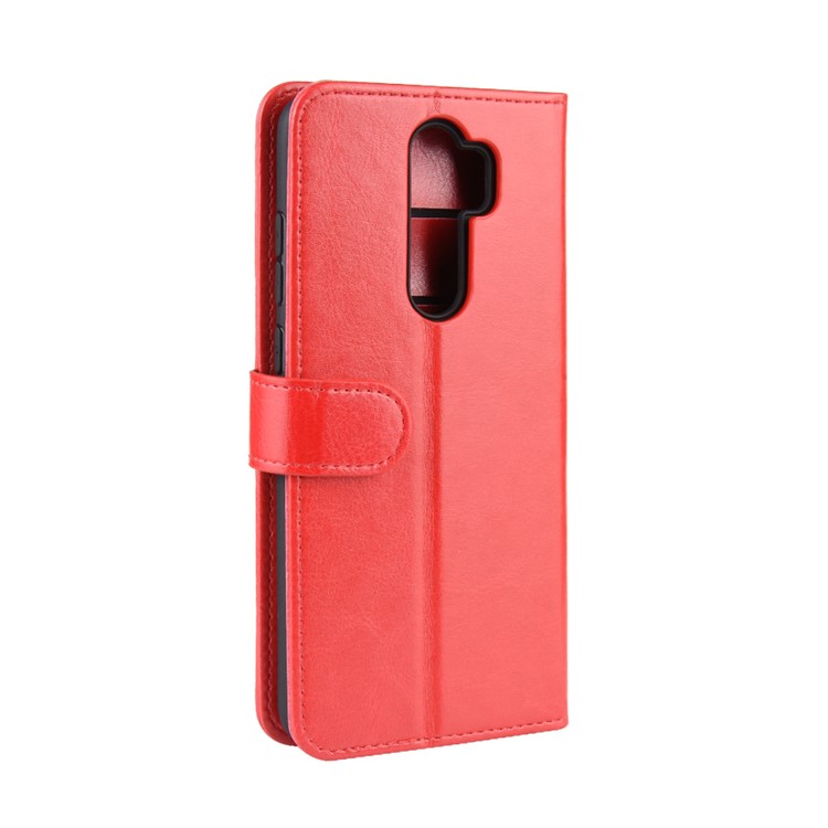 Crazy Horse Texture Leather Stand Wallet Phone Cover for Xiaomi Redmi Note 8 Pro - Red-7