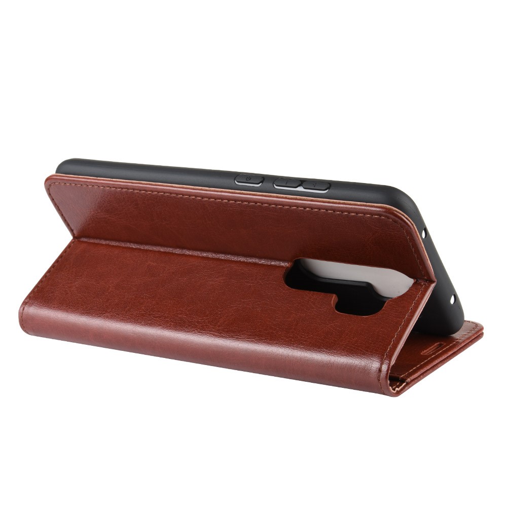Crazy Horse Texture Leather Stand Wallet Phone Cover for Xiaomi Redmi Note 8 Pro - Brown-6