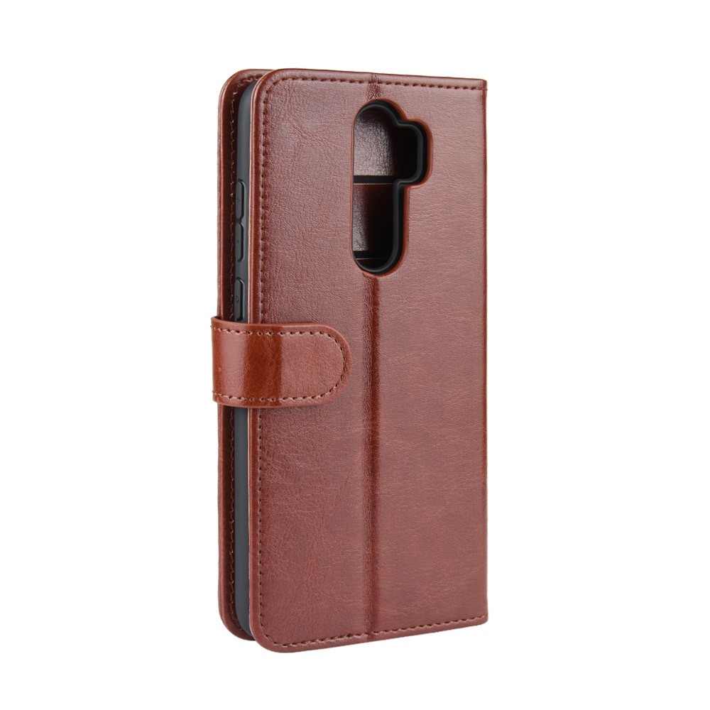Crazy Horse Texture Leather Stand Wallet Phone Cover for Xiaomi Redmi Note 8 Pro - Brown-7