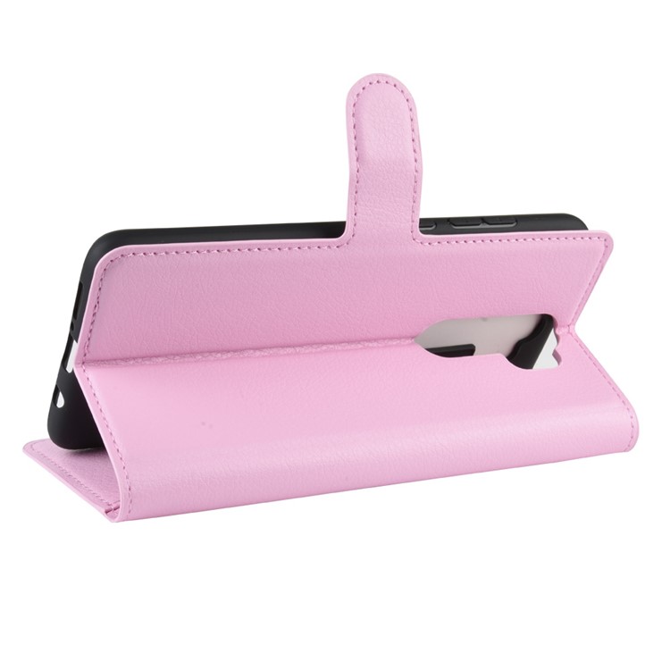 Litchi Skin Flip Leather Wallet Phone Case for Xiaomi Redmi Note 8 Pro - Pink-5